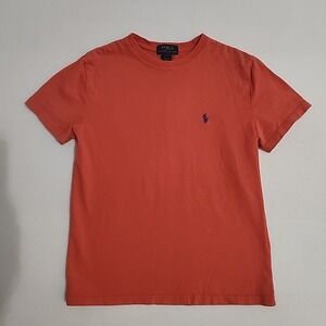 Polo Ralph Lauren Orange Pony Casual Crew Neck T Shirt Size Kids Youth 10/12